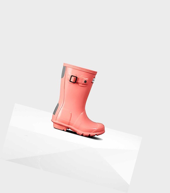 Kids' Hunter Original Big Gloss Wellington Short Boots Pink | 8014352-WK