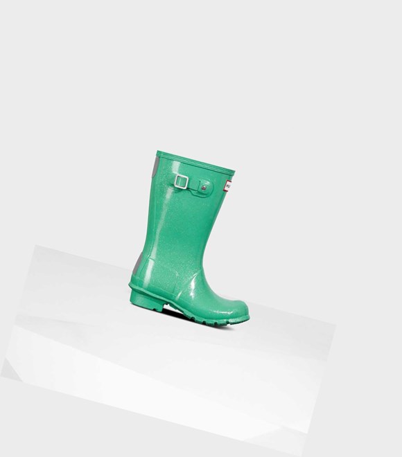 Kids' Hunter Original Big Starcloud Wellington Short Boots Green | 0369745-QF