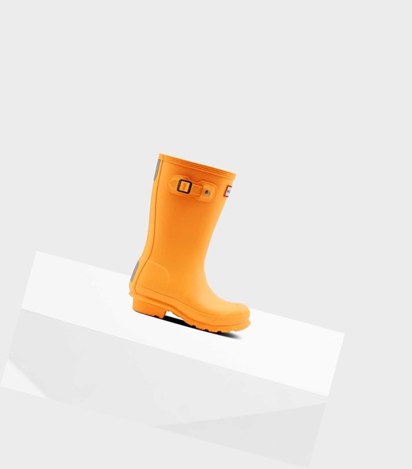 Kids' Hunter Original Big Wellington Short Boots Orange | 5092473-ZE