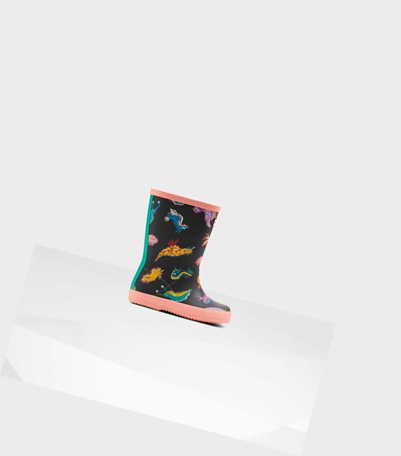 Kids' Hunter Original First Classic Sea Monster Print Wellington Short Boots Pink | 2987304-BS