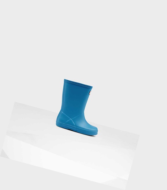 Kids' Hunter Original First Classic Wellington Short Boots Blue | 5396710-IC