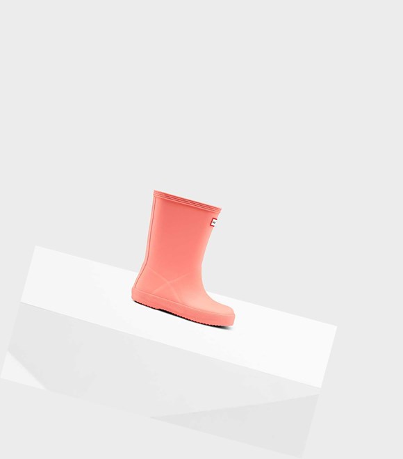 Kids' Hunter Original First Classic Wellington Short Boots Pink | 6234897-YK