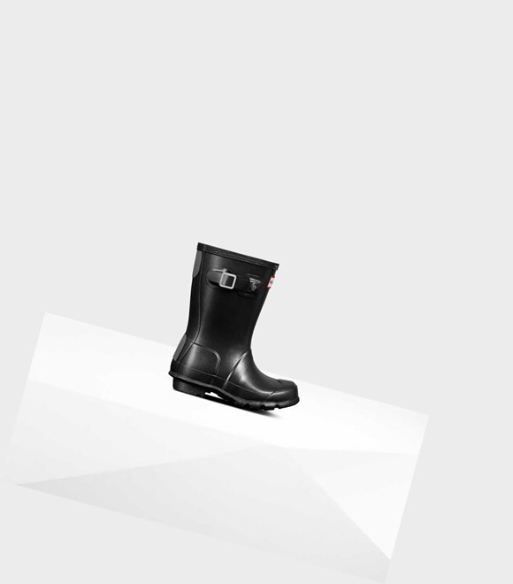 Kids' Hunter Original Little Pearlized Wellington Short Boots Black | 4059163-TE