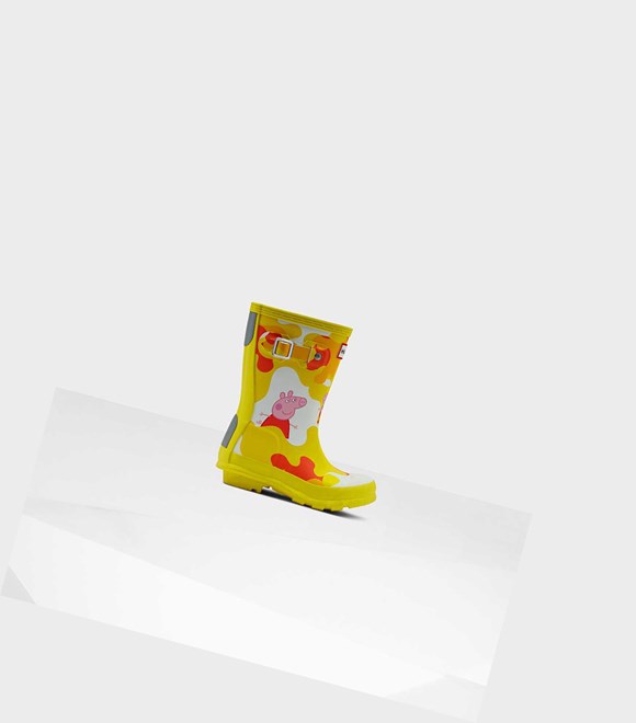 Kids' Hunter Original Little Peppa Pig Wellington Short Boots Yellow | 7814032-PC
