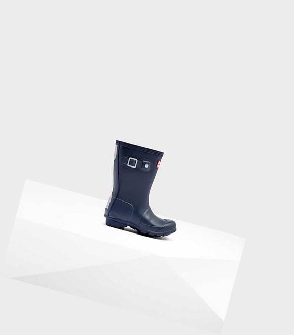 Kids' Hunter Original Little Wellington Short Boots Navy | 0635819-CR