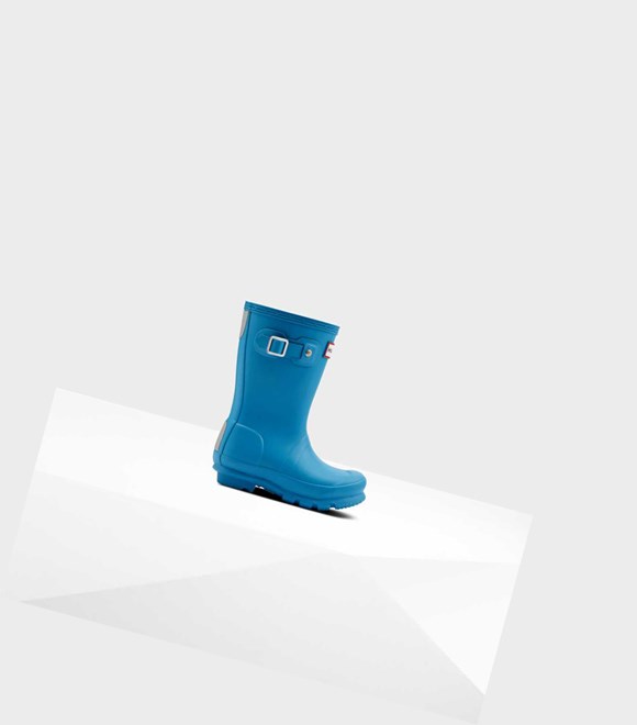 Kids' Hunter Original Little Wellington Short Boots Blue | 9537802-SI