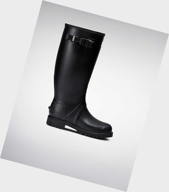 Men's Hunter Balmoral Wide Fit Wellington Tall Boots Black | 2547318-FP
