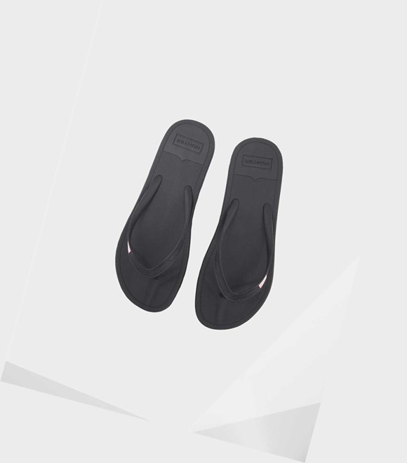 Men's Hunter Original Flip Flops Black | 1740923-IO