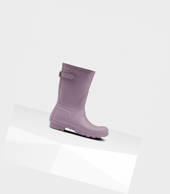 Women's Hunter Original Back Adjustable Short Boots Purple | 9835624-QB