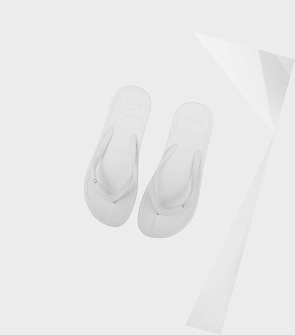Women's Hunter Original Flip Flops White | 9406753-TB