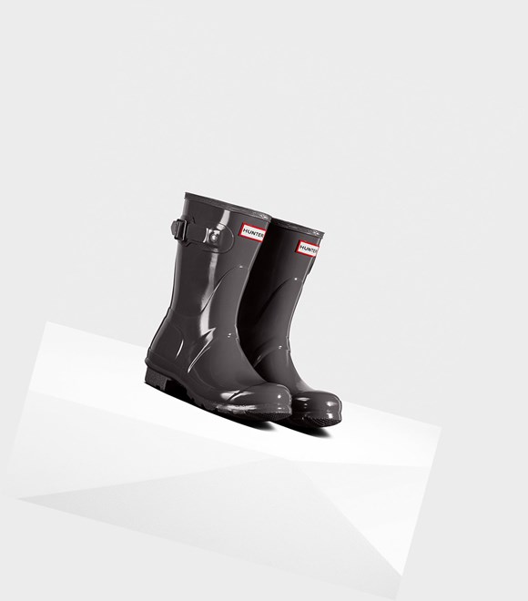 Women's Hunter Original Gloss Short Boots Grey | 0519734-QB