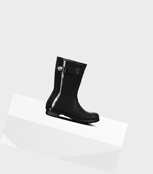Women's Hunter Original Gloss Short Boots Black | 4907326-SZ