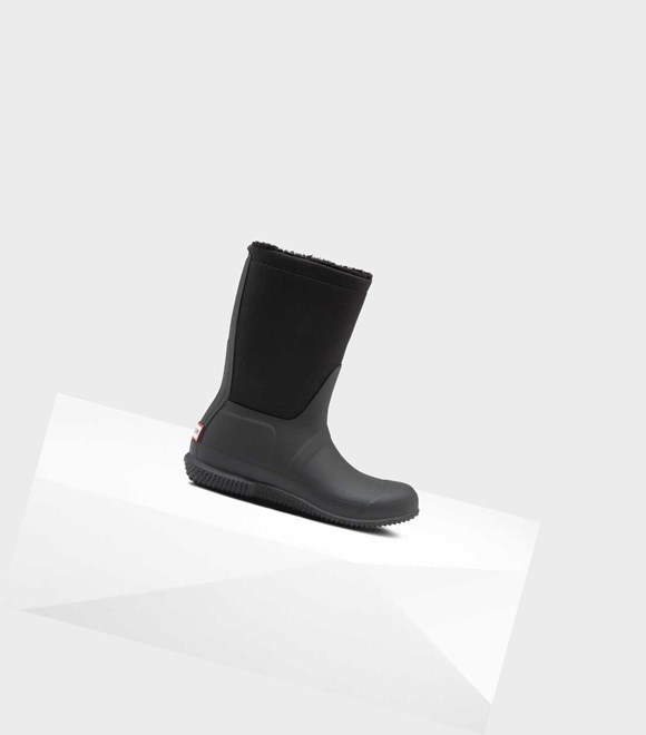 Women's Hunter Original Insulated Roll Top Sherpa Winter Boots Black | 1754923-ER