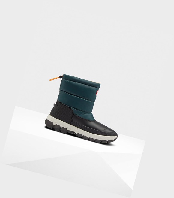 Women's Hunter Original Insulated Short Snow Boots Green / Grey | 7601324-HW