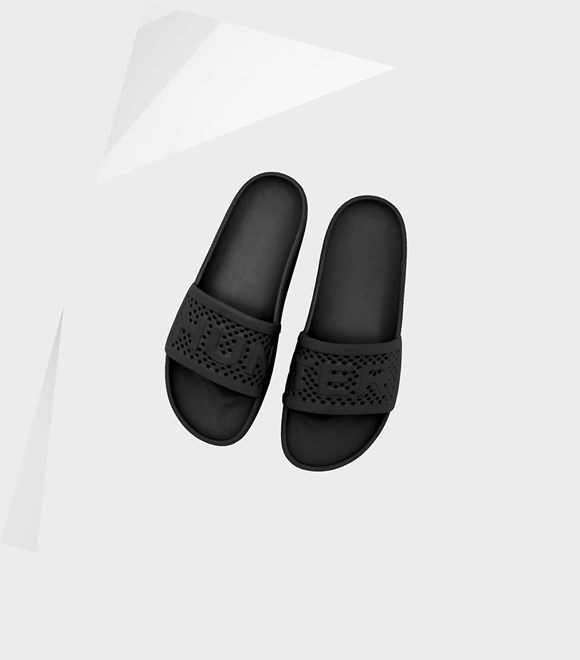 Women's Hunter Original Lightweight Moulded Slides Black | 9120743-DS