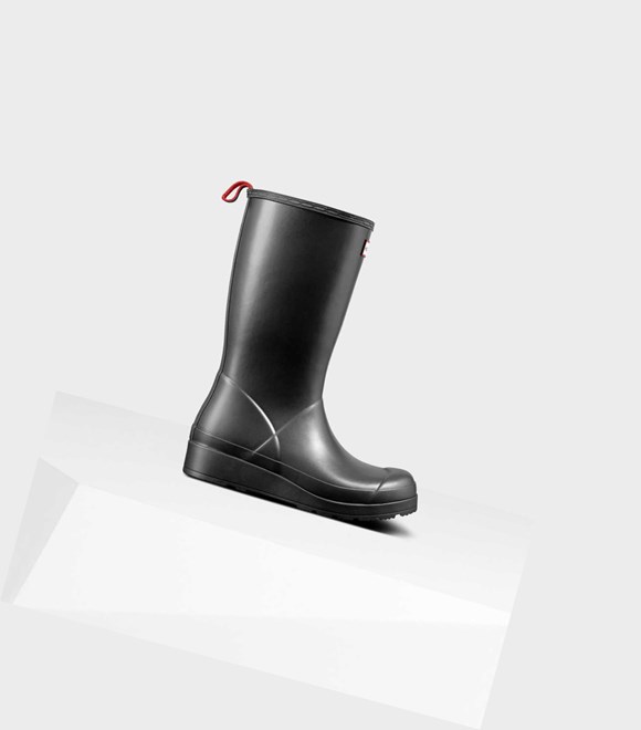 Women's Hunter Original Play Pearlized Wellington Tall Boots Black | 3208759-TH