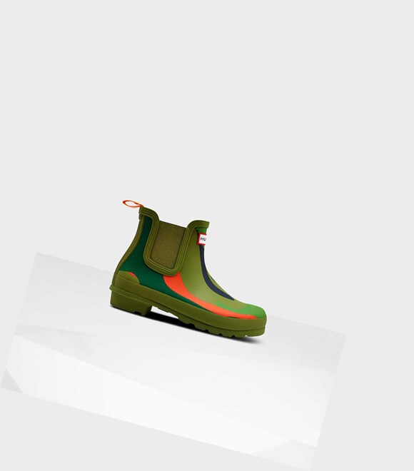 Women's Hunter Original Rockpool Camo Chelsea Boots Green | 1396205-TM