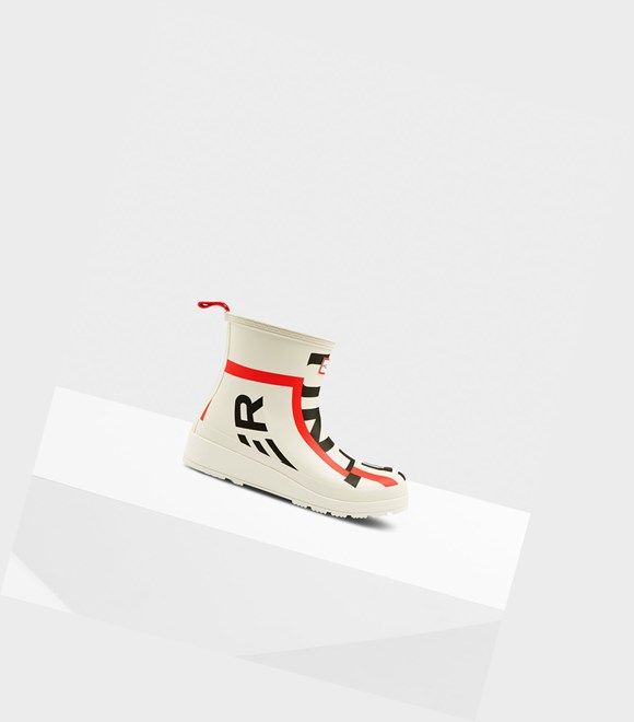 Women's Hunter Original Short Exploded Logo Rain Play Boots White | 1325604-RG