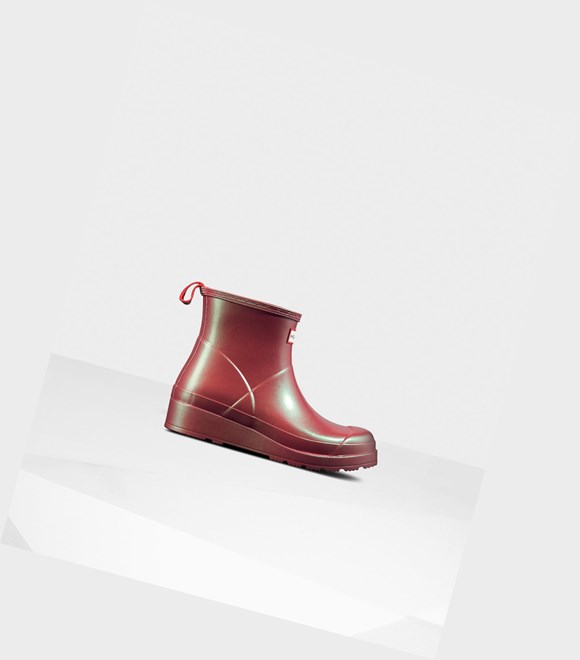 Women's Hunter Original Short Nebula Rain Play Boots Pink | 5378419-EO