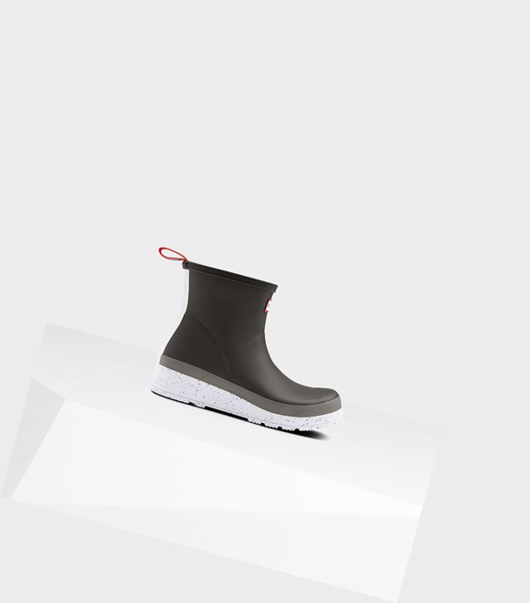 Women's Hunter Original Short Speckle Rain Play Boots Black / Grey | 0894576-QK
