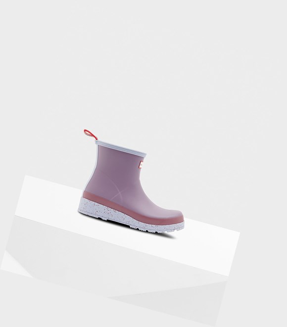 Women's Hunter Original Short Speckle Rain Play Boots Purple | 2516349-AN