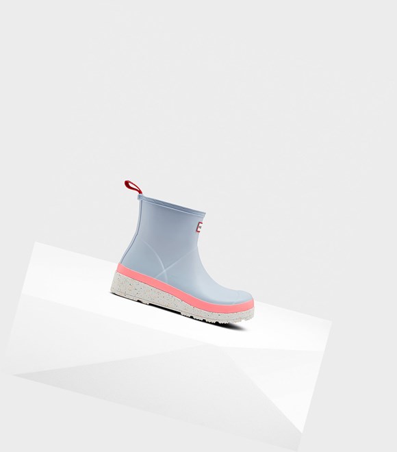 Women's Hunter Original Short Speckle Rain Play Boots Blue / Pink | 9746251-HJ