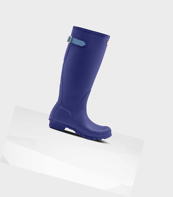 Women's Hunter Original Tall Back Wellington Adjustable Tall Boots Blue | 0976315-ZV