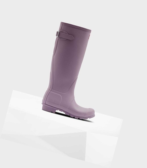 Women's Hunter Original Tall Back Wellington Adjustable Tall Boots Purple | 1860295-UM
