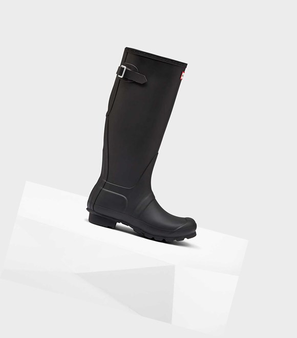 Women's Hunter Original Tall Back Wellington Adjustable Tall Boots Black | 9053216-UE