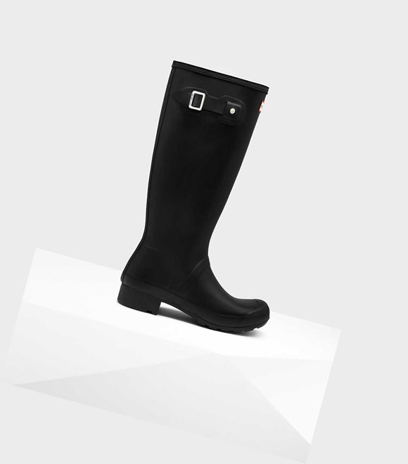 Women's Hunter Original Tour Foldable Wellington Tall Boots Black | 5180972-YL