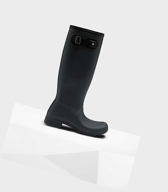 Women's Hunter Original Tour Foldable Wellington Tall Boots Black | 5491786-JE