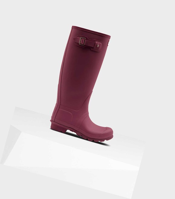 Women's Hunter Original Wide Leg Wellington Tall Boots Red | 0453298-TF