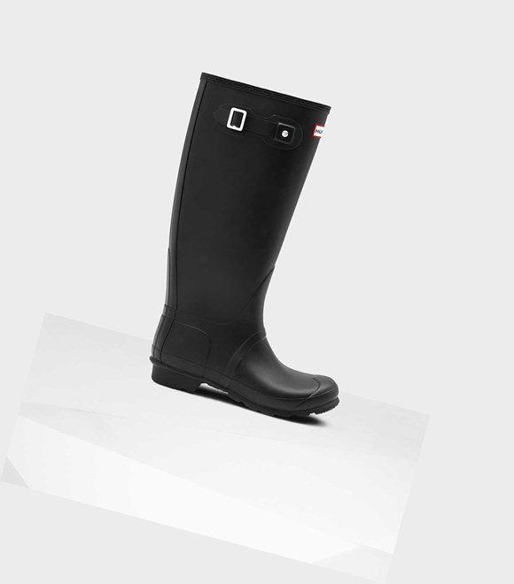 Women's Hunter Original Wide Leg Wellington Tall Boots Black | 0719526-BP