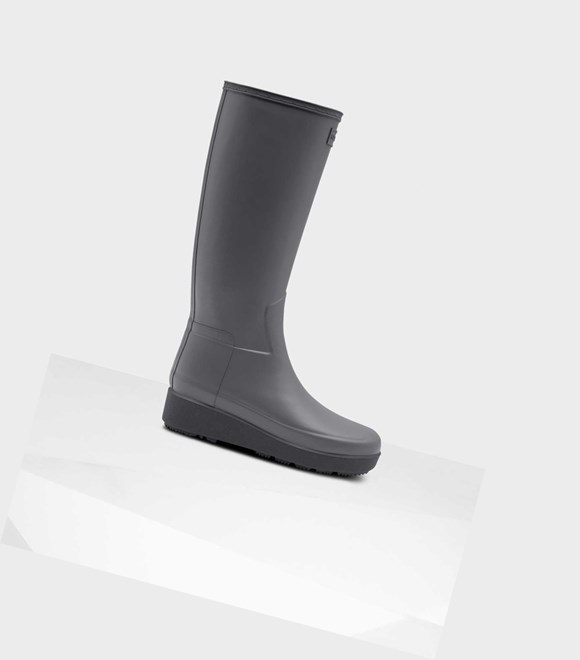 Women's Hunter Refined Slim Fit Creeper Wellington Tall Boots Grey | 2617340-FQ