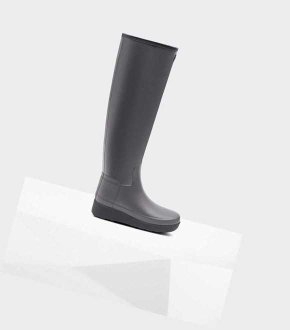 Women's Hunter Refined Slim Fit Creeper Knee-High Boots Grey | 7968023-NW