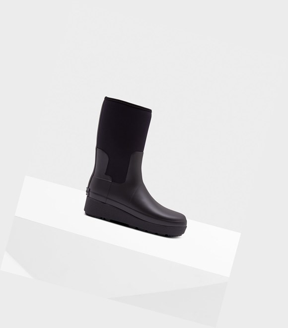 Women's Hunter Refined Slim Fit Neoprene Short Short Boots Black | 0437261-NU