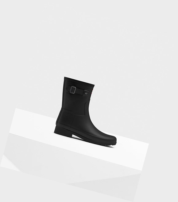 Women's Hunter Refined Slim Fit Short Boots Black | 5620714-FY