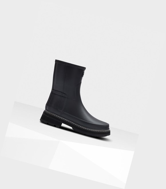 Women's Hunter Refined Stitch Detail Short Boots Black | 2945670-OY