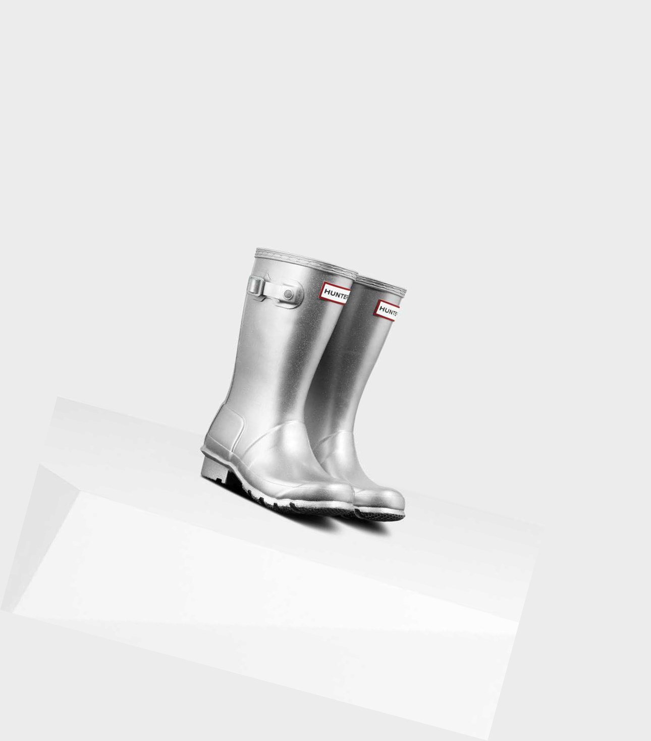 Kids' Hunter Original Big Cosmic Wellington Short Boots Silver | 1942736-TQ