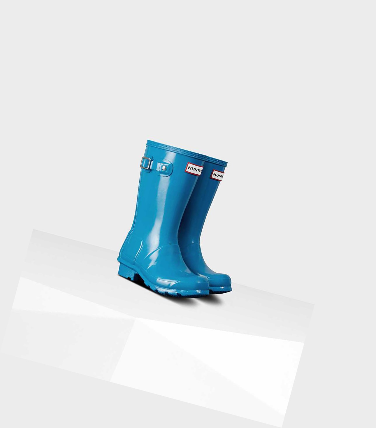 Kids' Hunter Original Big Gloss Wellington Short Boots Blue | 3415280-NG