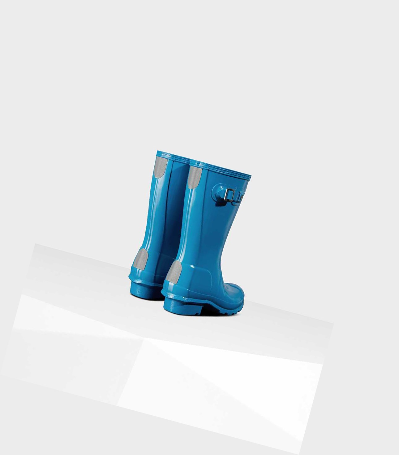 Kids' Hunter Original Big Gloss Wellington Short Boots Blue | 3415280-NG