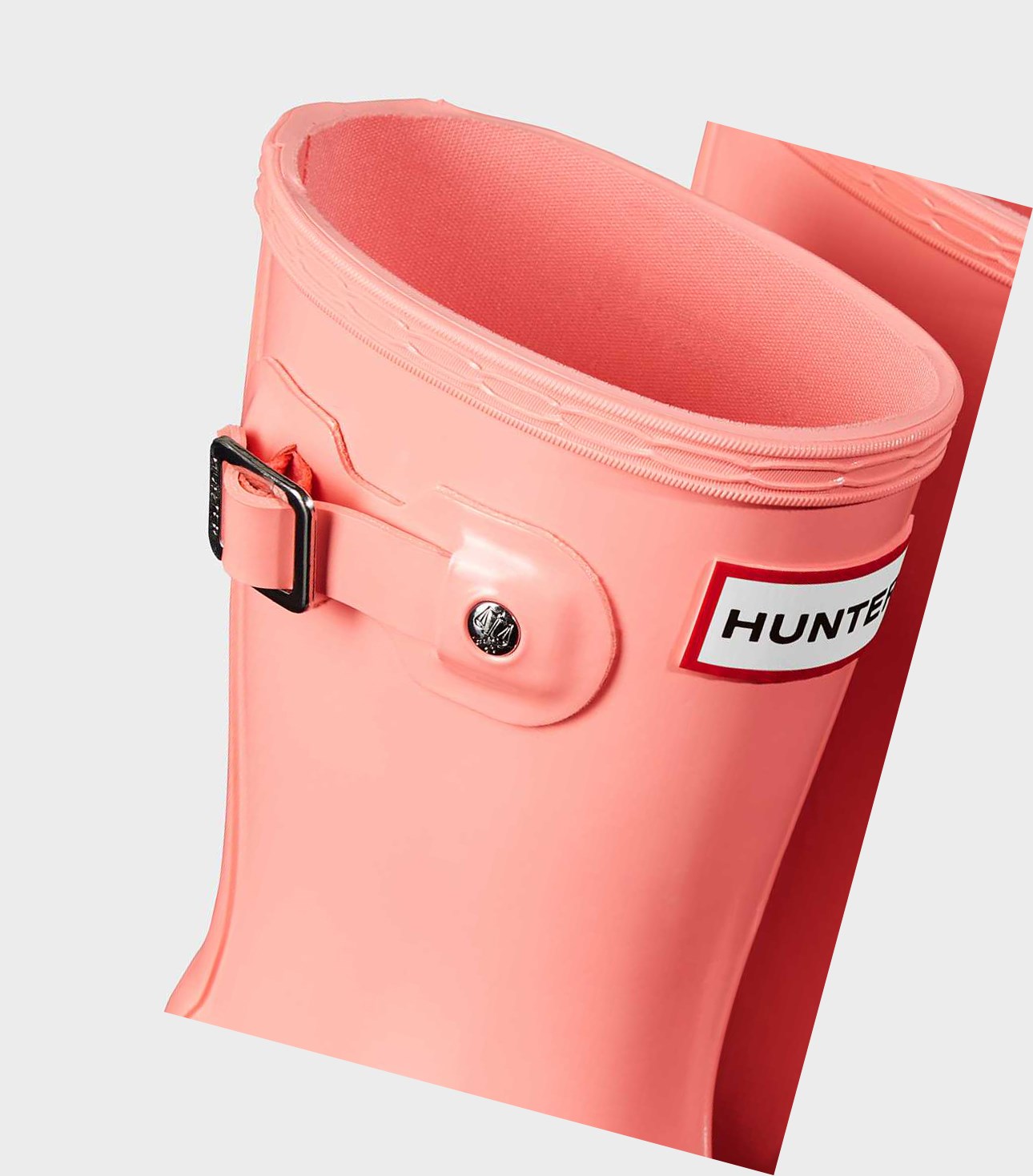 Kids' Hunter Original Big Gloss Wellington Short Boots Pink | 8014352-WK