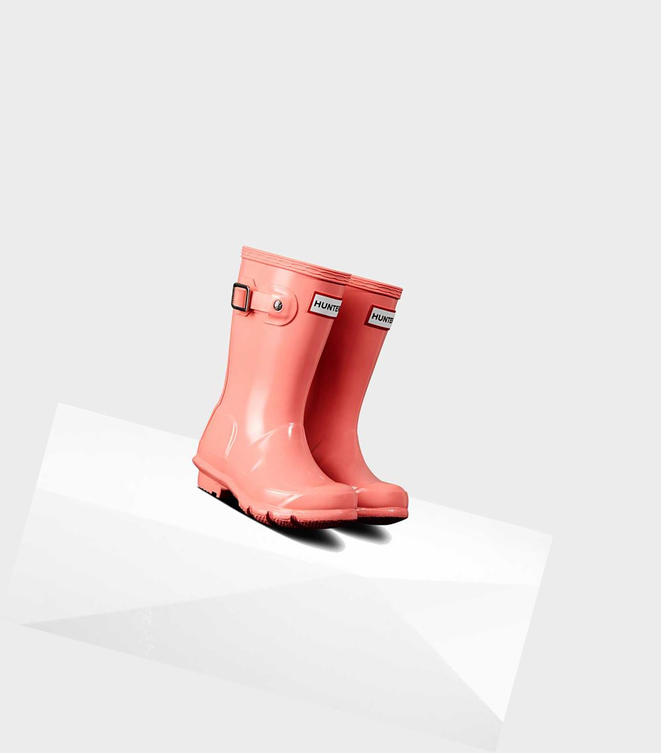 Kids' Hunter Original Big Gloss Wellington Short Boots Pink | 8014352-WK