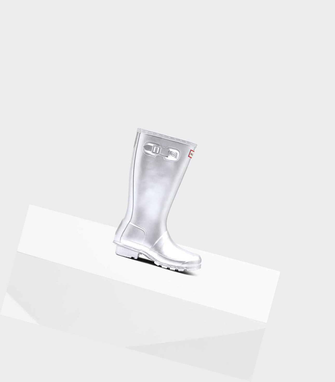 Kids\' Hunter Original Big Metallic Wellington Tall Boots Silver | 9138426-GH