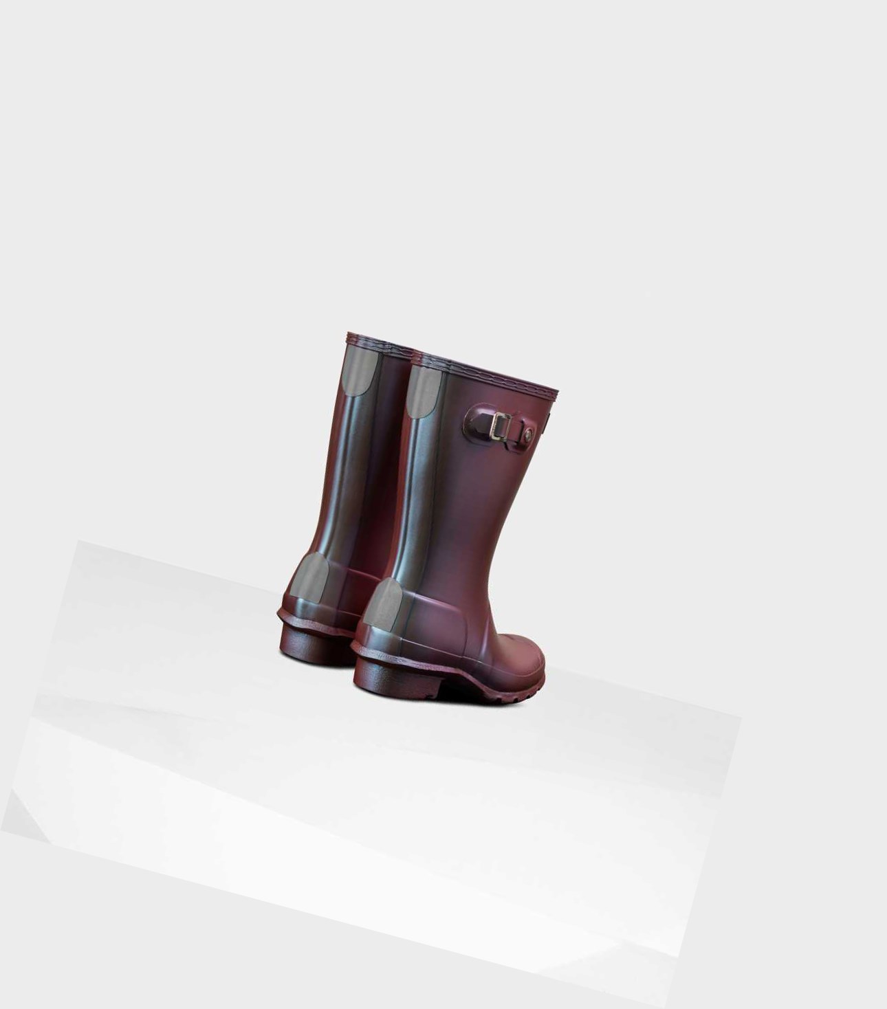 Kids' Hunter Original Big Nebula Wellington Short Boots Blue | 2679408-YT