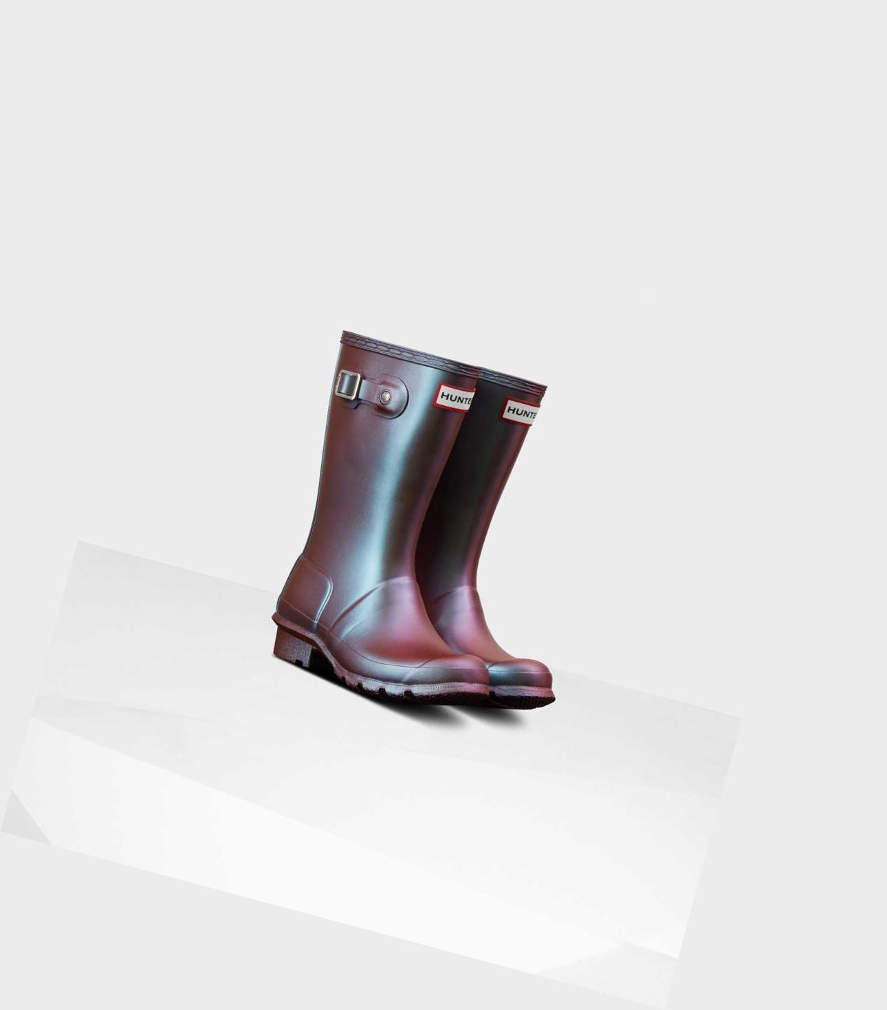 Kids' Hunter Original Big Nebula Wellington Short Boots Blue | 2679408-YT