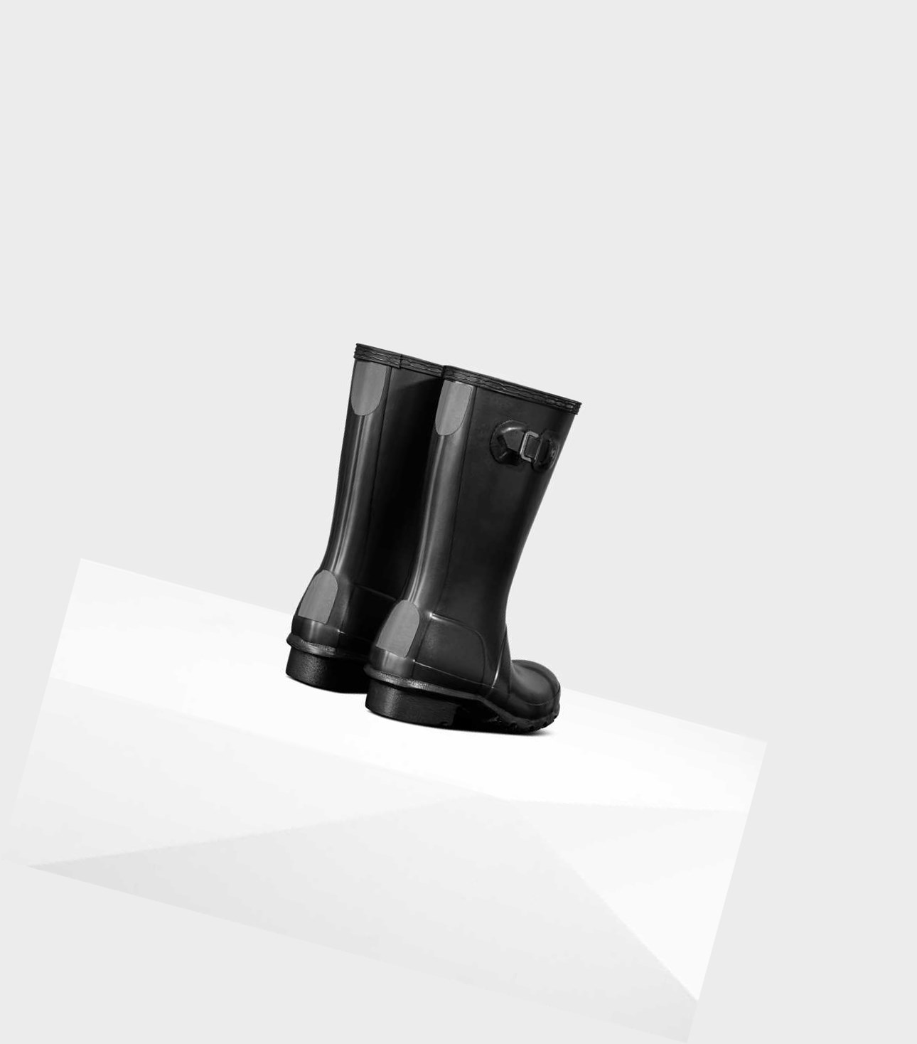 Kids' Hunter Original Big Pearlized Wellington Short Boots Black | 5318962-EY