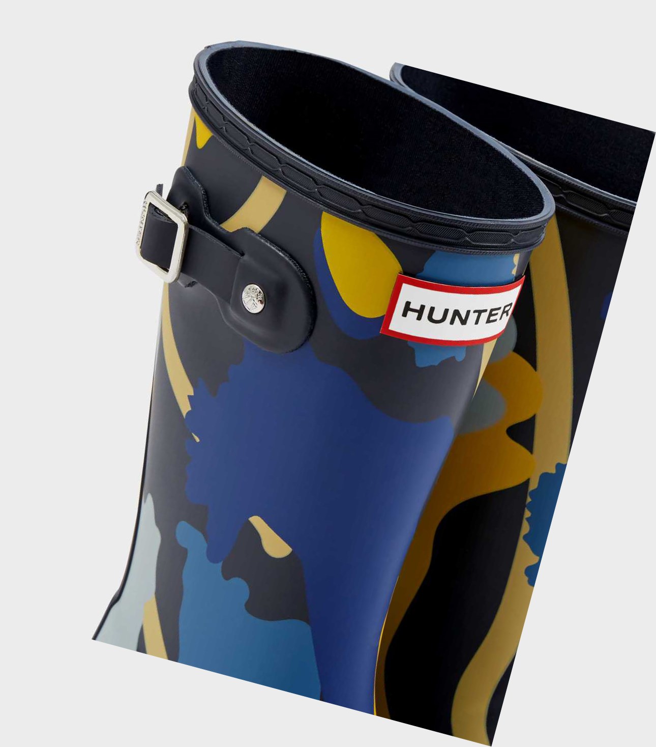 Kids' Hunter Original Big Rockpool Camo Wellington Short Boots Navy | 3628507-QV