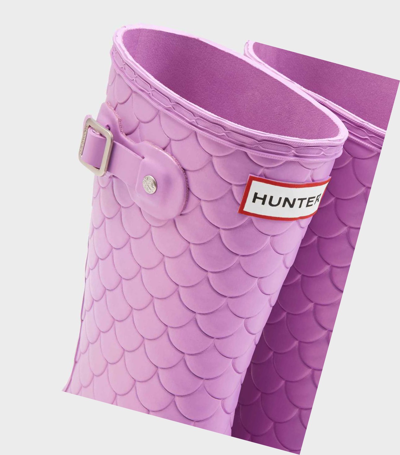 Kids' Hunter Original Big Sea Dragon Texture Wellington Short Boots Purple | 5861942-MG