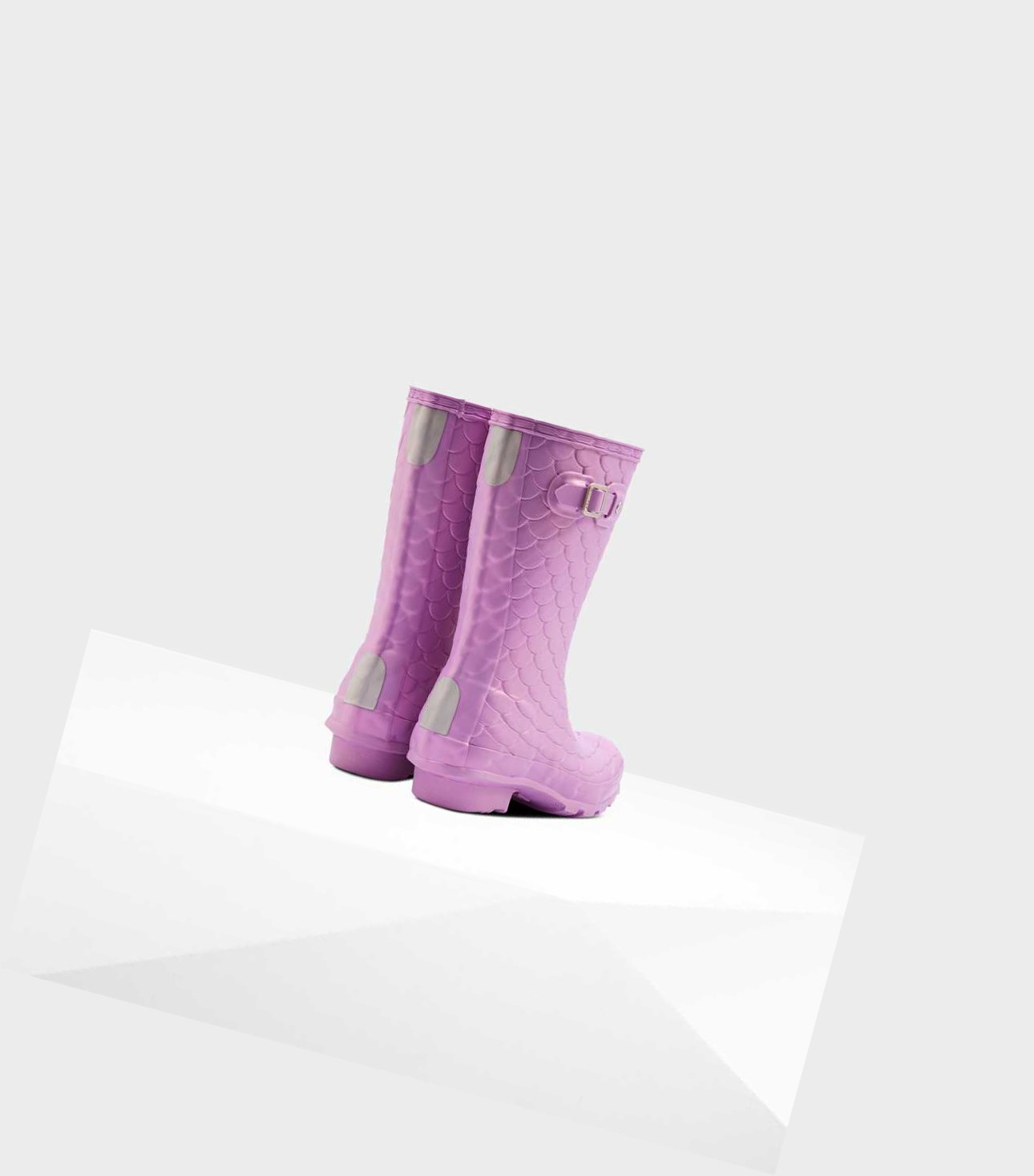 Kids' Hunter Original Big Sea Dragon Texture Wellington Short Boots Purple | 5861942-MG